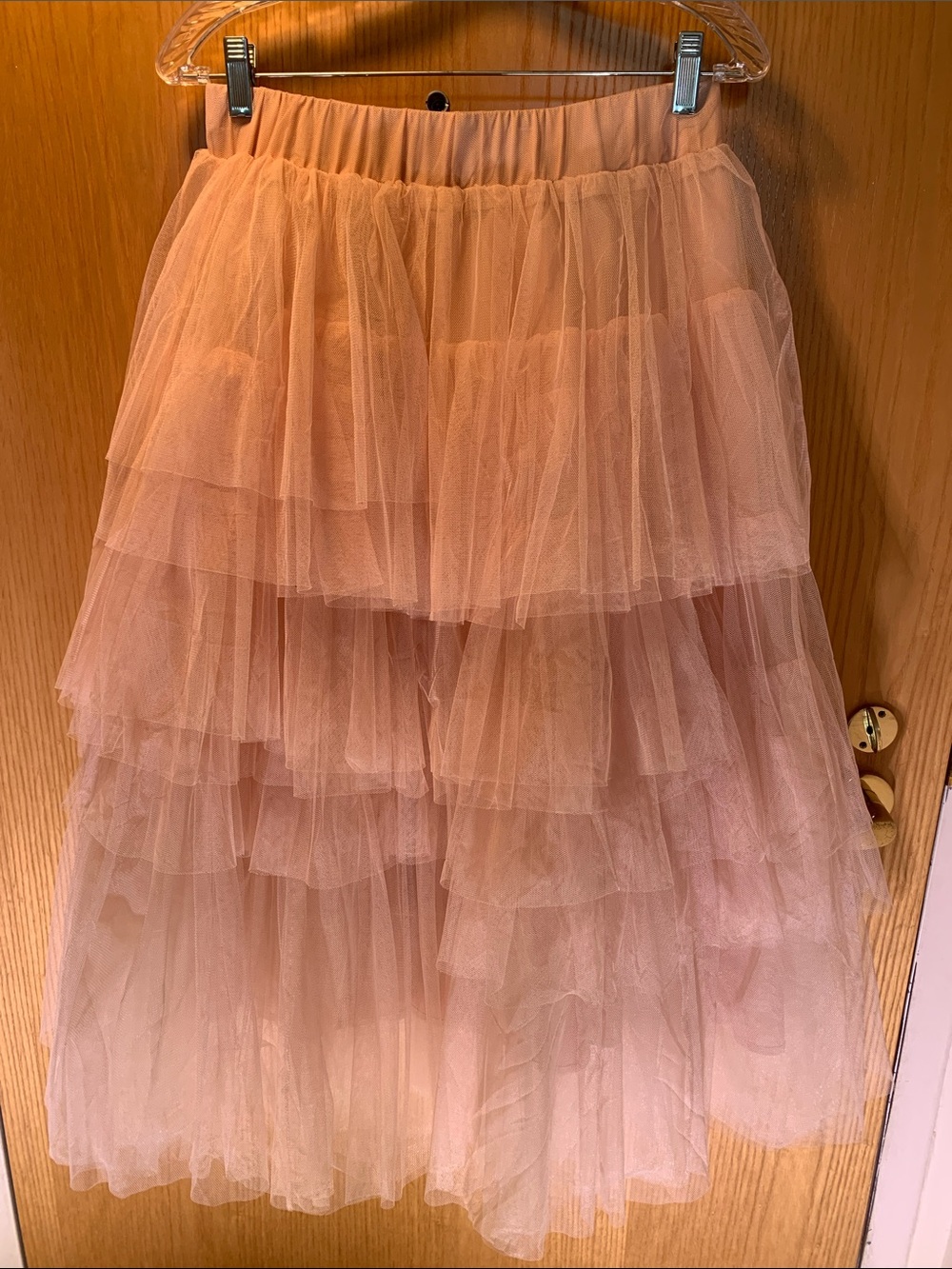 Chicwish Tiered Tulle Skirt - Blush Pink - Size M/L
